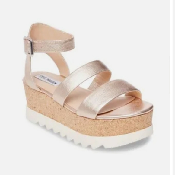 Steve Madden Kirsten Cork Wedge Platform Sandal - Picture 3 of 10